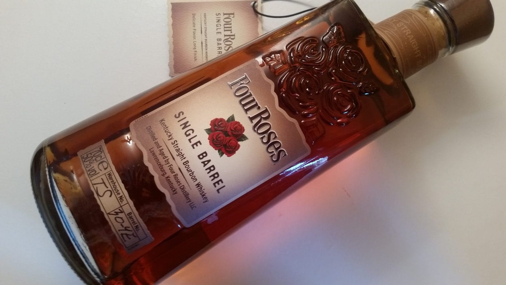 A bottle of Four Roses Single Barrel